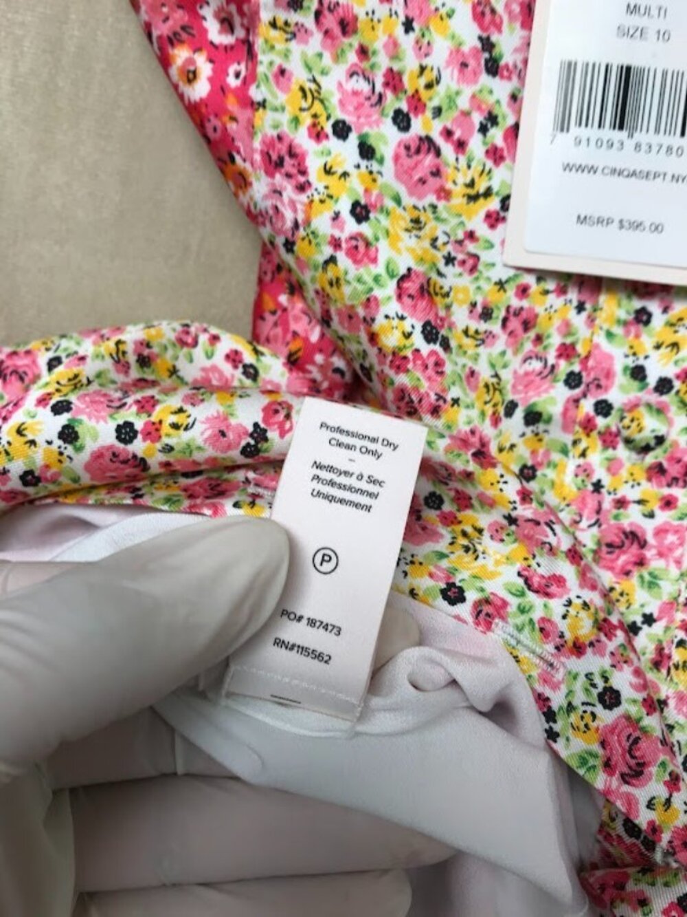 NWT Cinq A Sept Jessica Dress Ditzy Floral Pink Size 10 - Picture 7 of 13